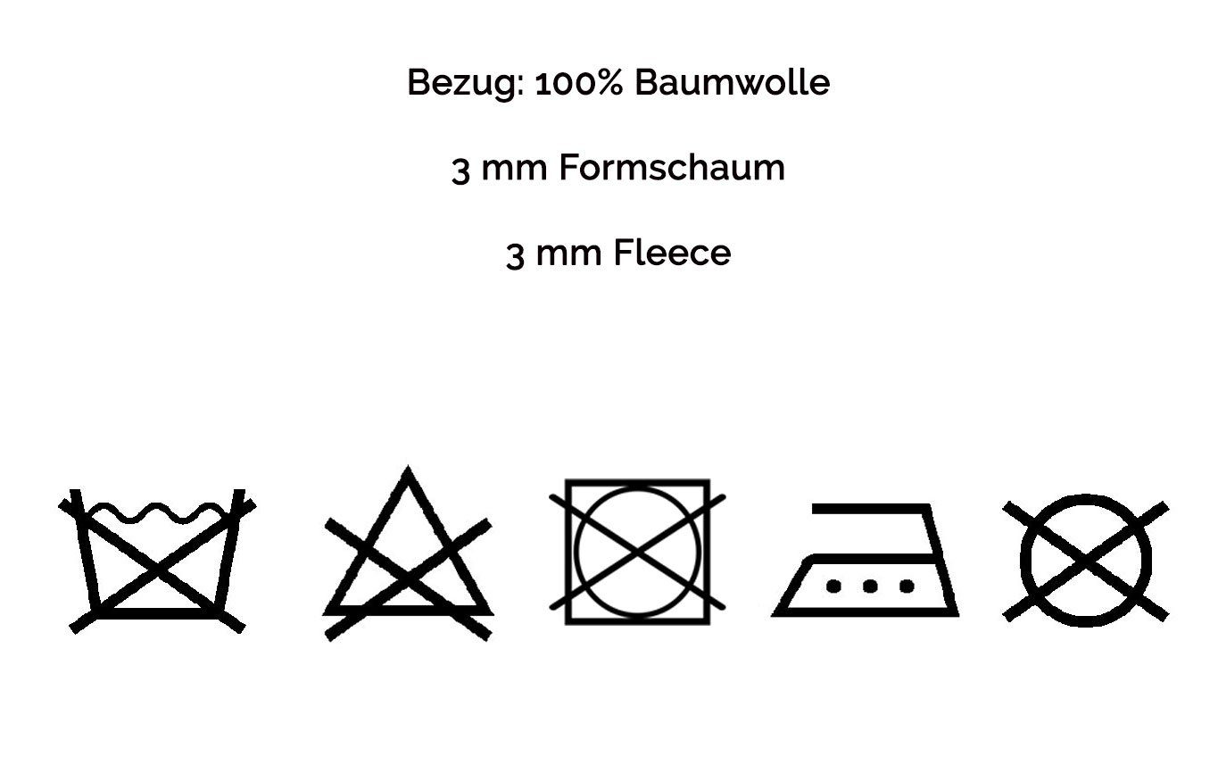 ZOLLNER Bügelbrettbezug, Gummizug, 100% Baumwolle, Schnappverschluss, 3mm dicker Fleece und Formschaum