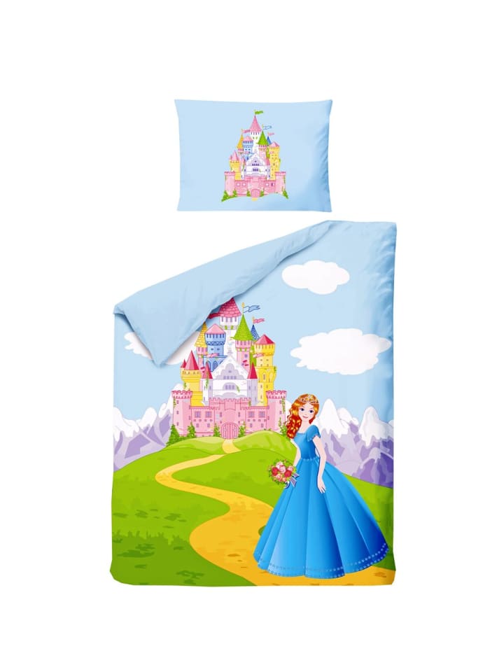 JACK 2 tlg. Renforcé Bettwäsche 100x135cm Prinzessin in Blau günstig kaufen 100x135 cm
