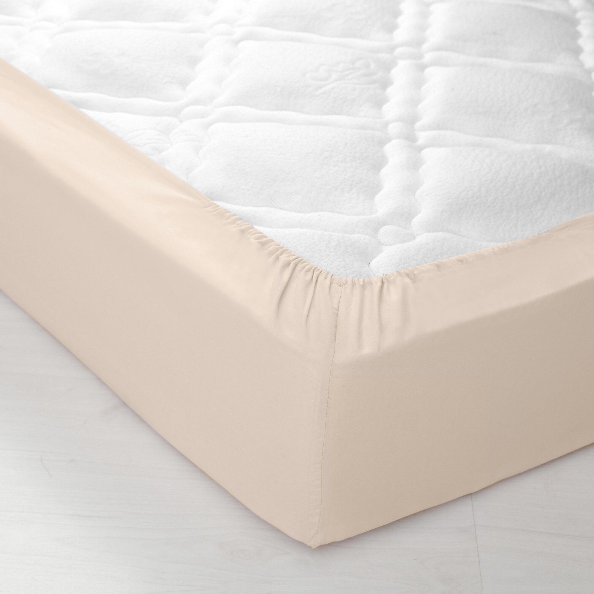 Drap-housse uni coton bonnet 32 cm