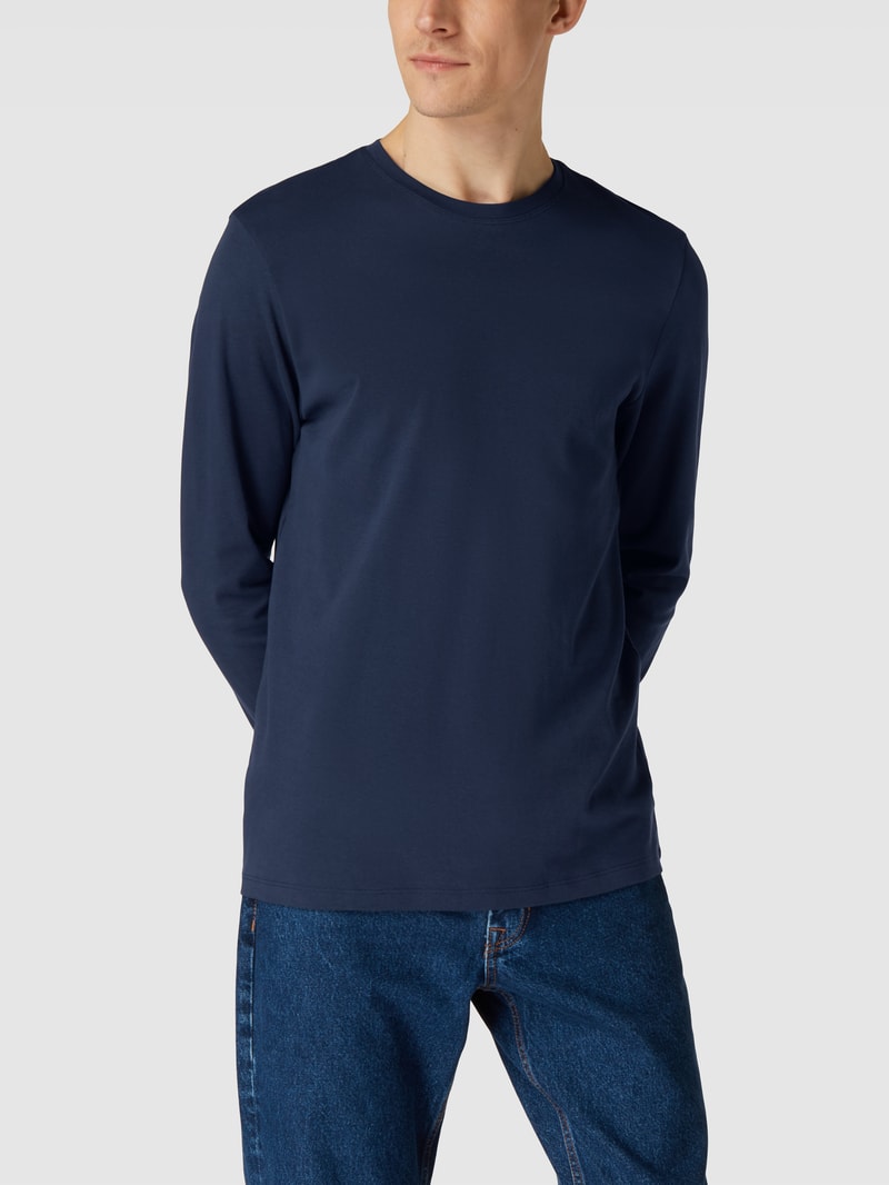 Longsleeve mit Rundhalsausschnitt in marineblau