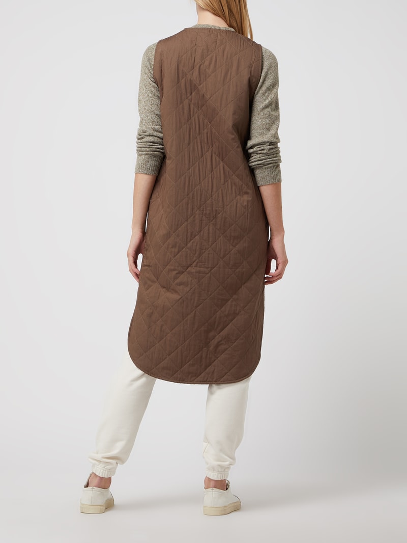 Oversized Steppweste aus Baumwolle Modell 'Wasi' in khaki
