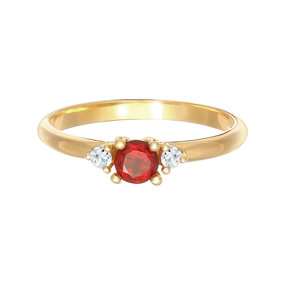 Elli PREMIUM Elli PREMIUM Bague Classique pour dames avec pierre précieuse grenat et topaze en Bague