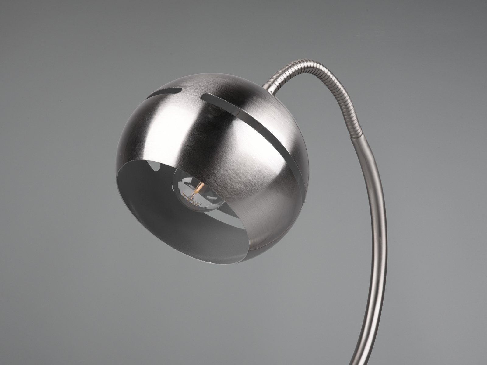 meineWunschleuchte LED Tischleuchte, Dimmer, LED wechselbar, warmweiß, groß-e Designer Schreib-tischlampe Arbeitsleuchte Silber, Höhe 42cm