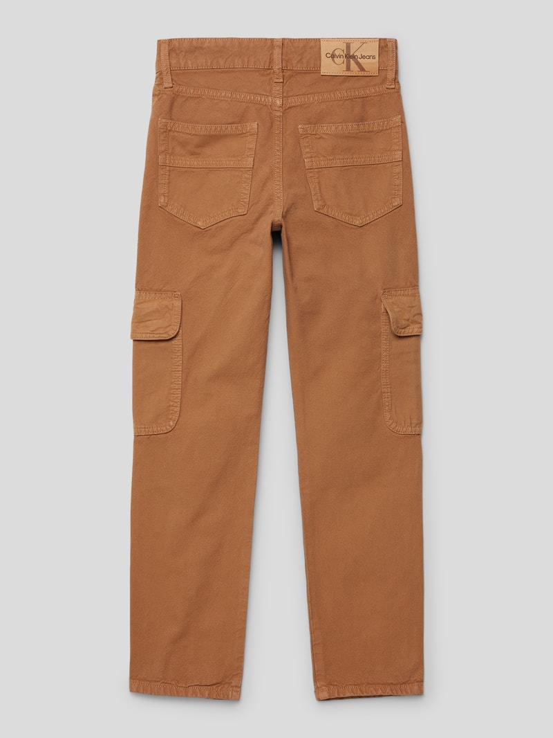 Regular Fit Hose mit Label-Patch Modell 'UTILITY' in cognac