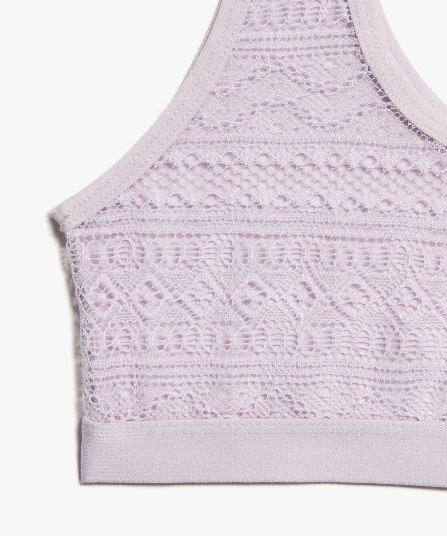 Brassière fille avec dos en dentelle violet clair | GEMO