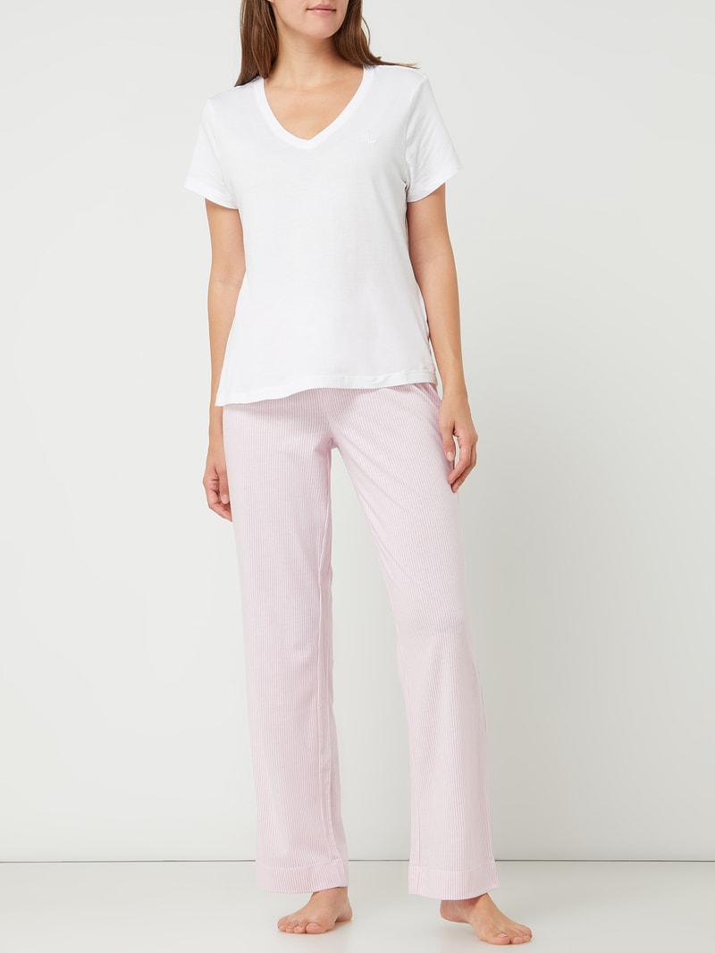 Pyjamahose mit Streifenmuster in rosa