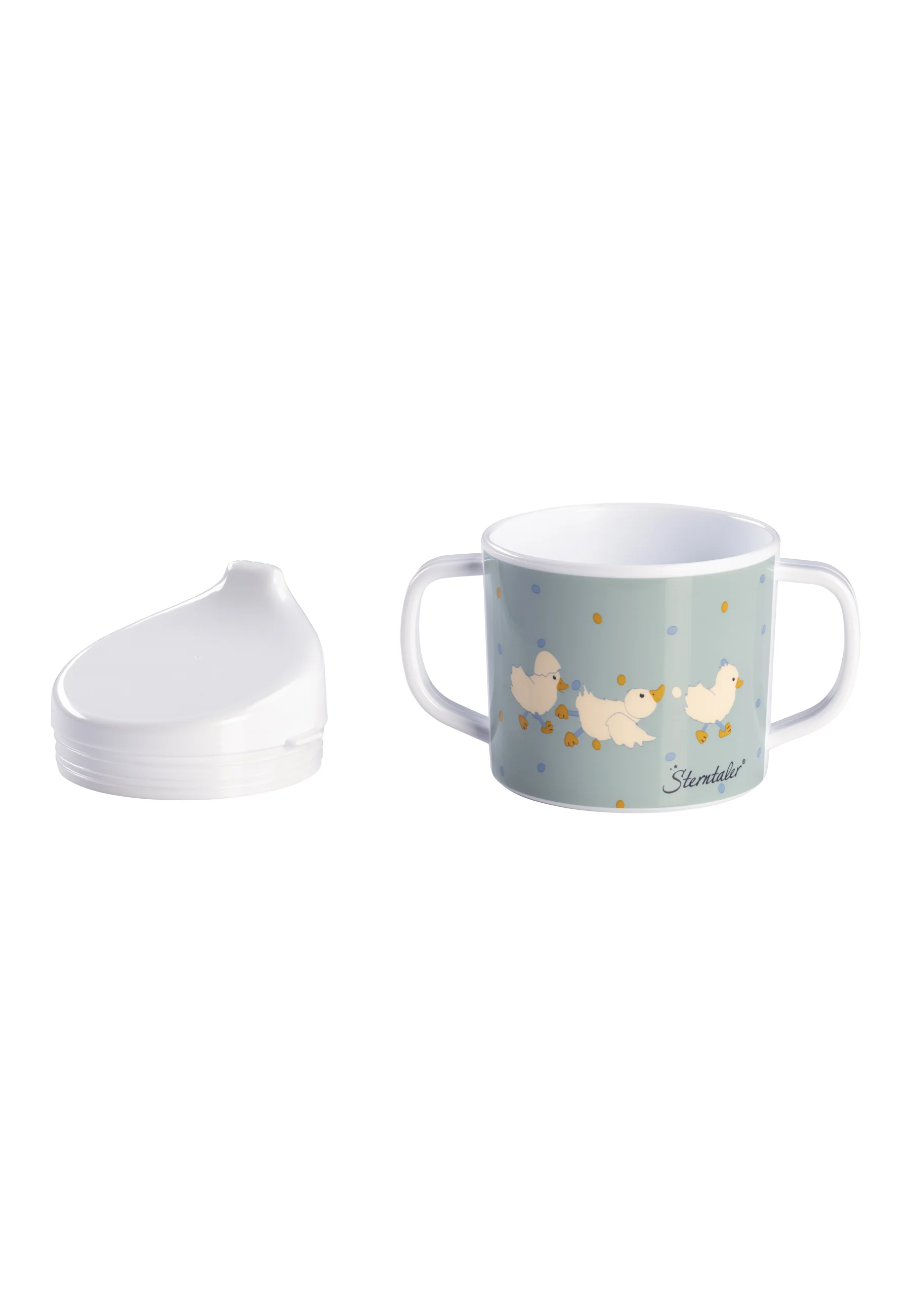 Trinklerntasse mit Trinkaufsatz, Ente Edda
