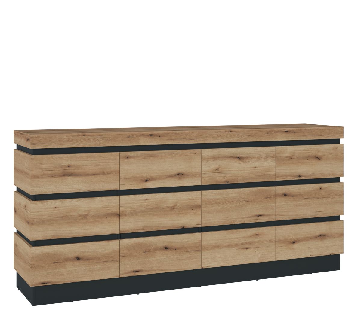 Kommode Corte Eiche Grau 201 x 93 cm