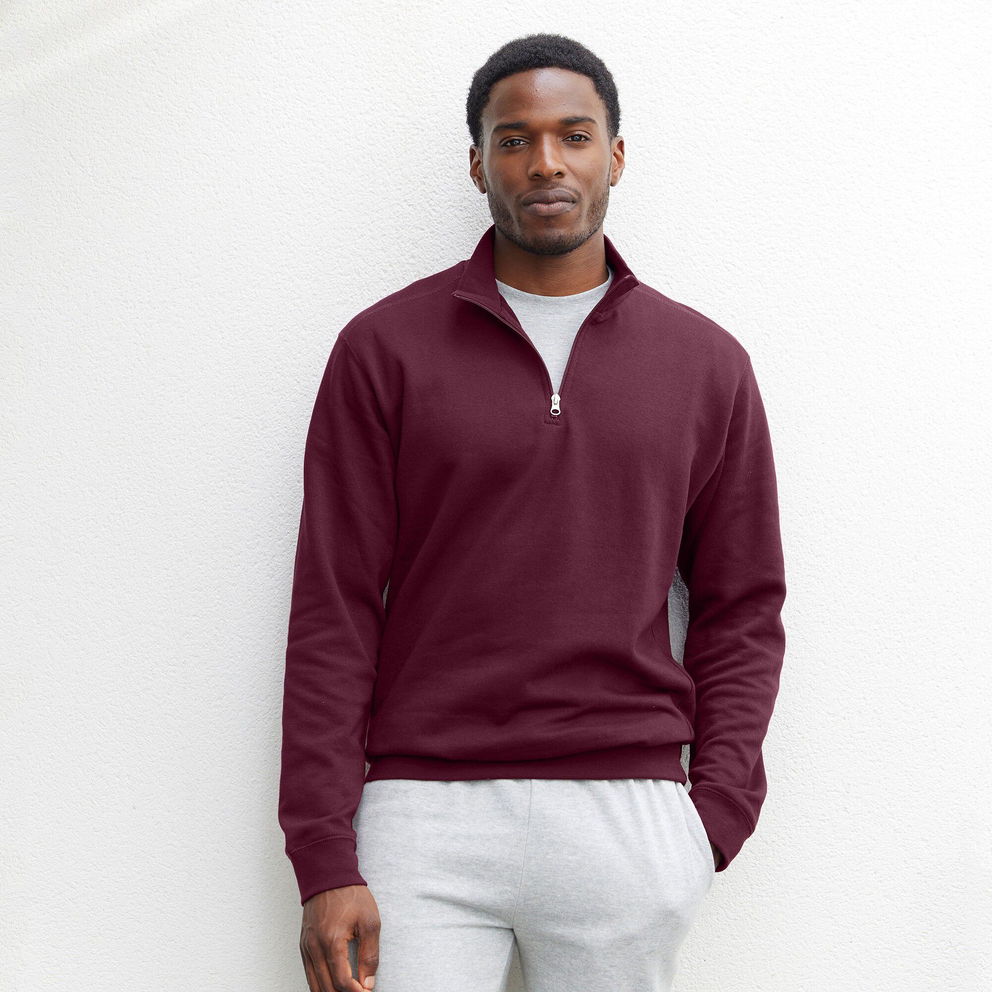 Sweat molleton col camionneur zippé