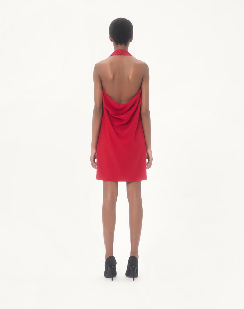Vestido curto de alta costura em cady
