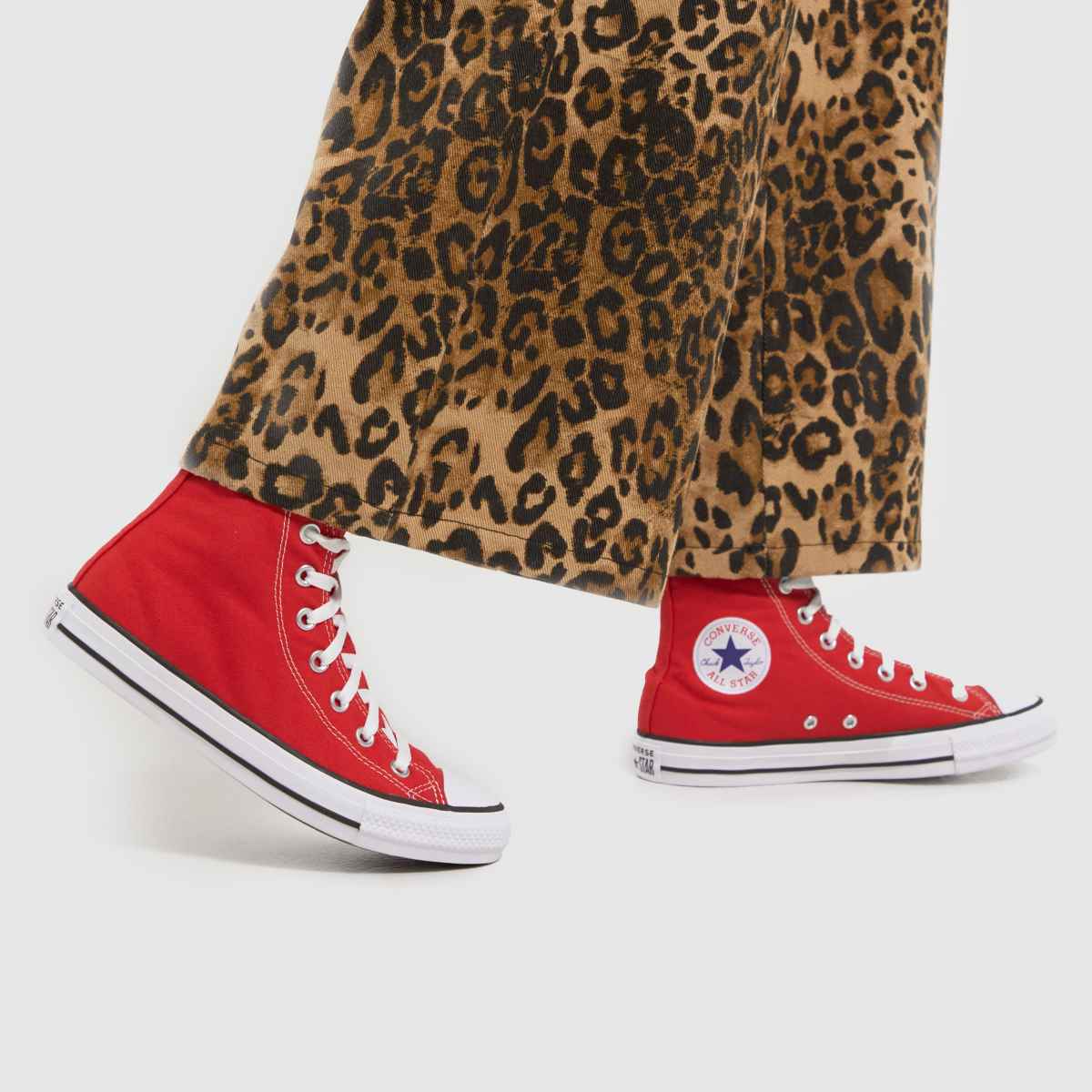 Converse – All Star – Röda höga sneakers
