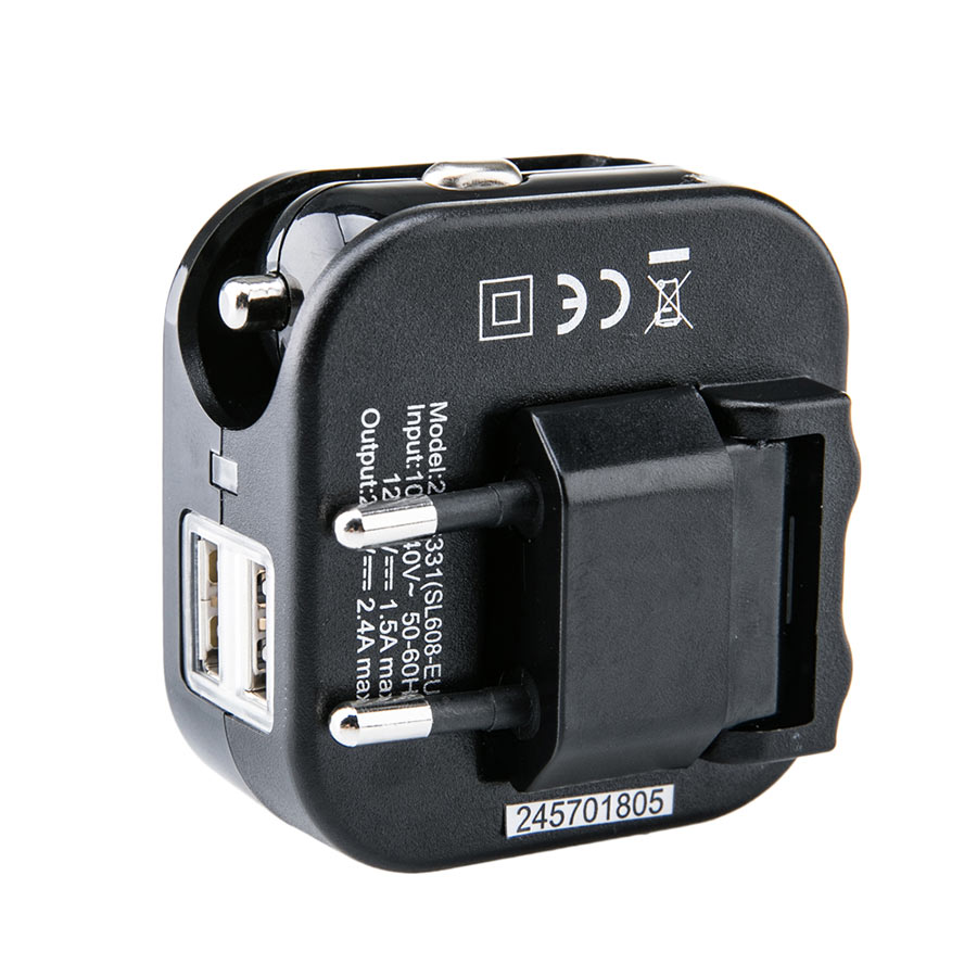 Spannungswandler von 230V/12V auf 5 V inkl. 2 USB 2 Anschlüsse von Norauto, 1 A Sicherung - ATU