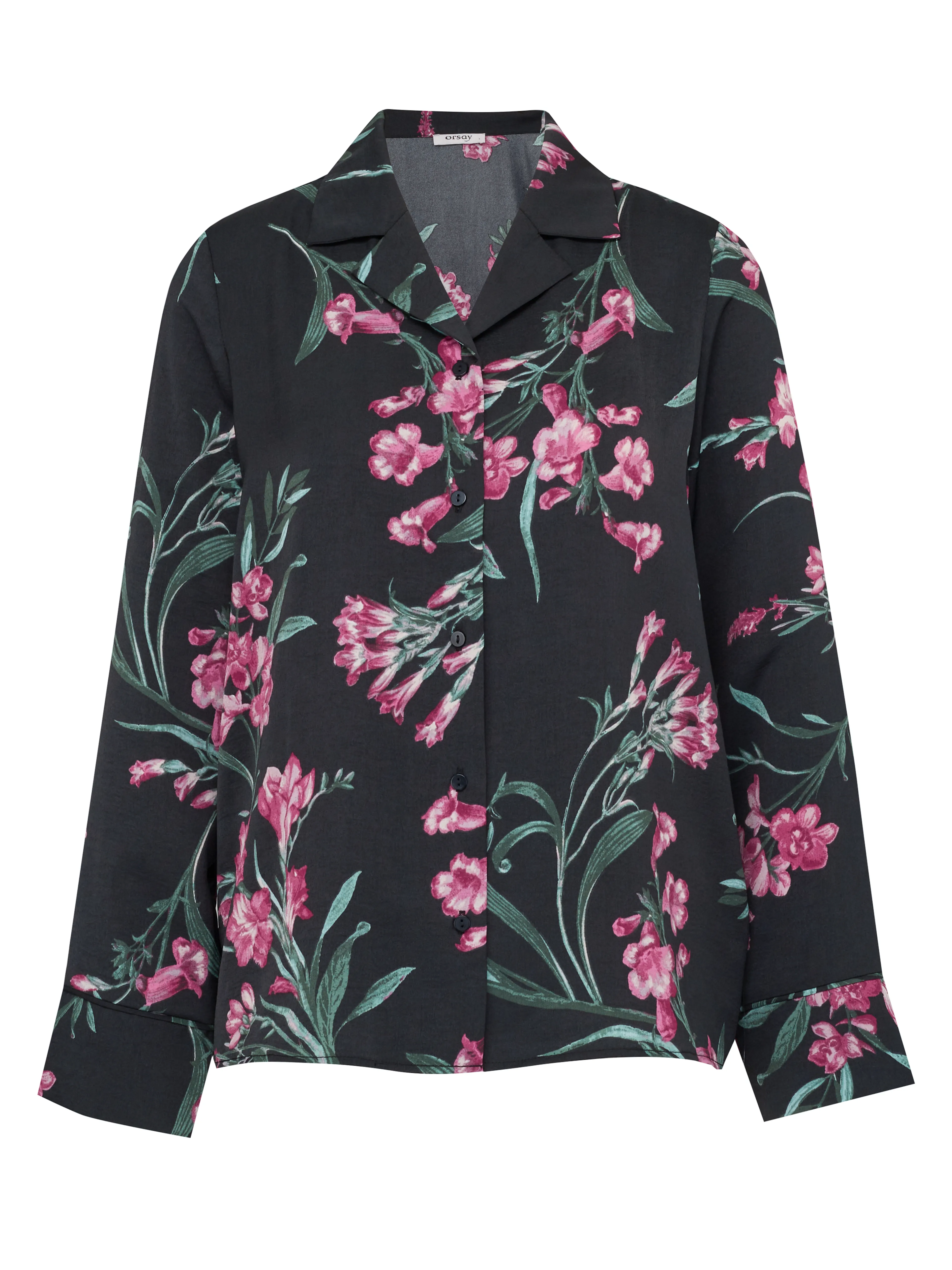 Schwarzes Damen-Satin-Nachthemd ORSAY