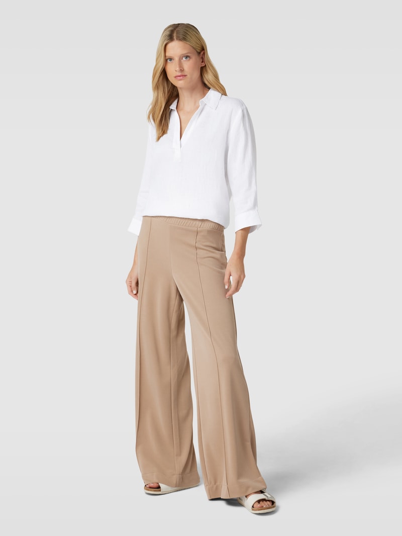 Leinenbluse mit 3/4-Arm Modell 'Fengani' in weiß