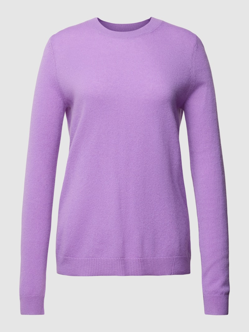 Kaschmirpullover in melierter Optik in violett
