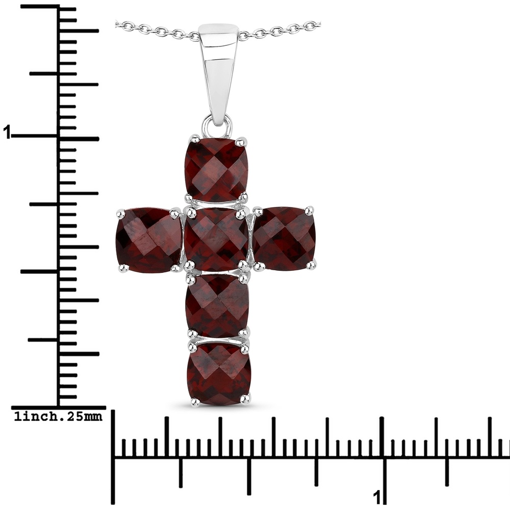 Rafaela Donata Chaîne Croix Argent sterling Grenat en Argent Bijoux