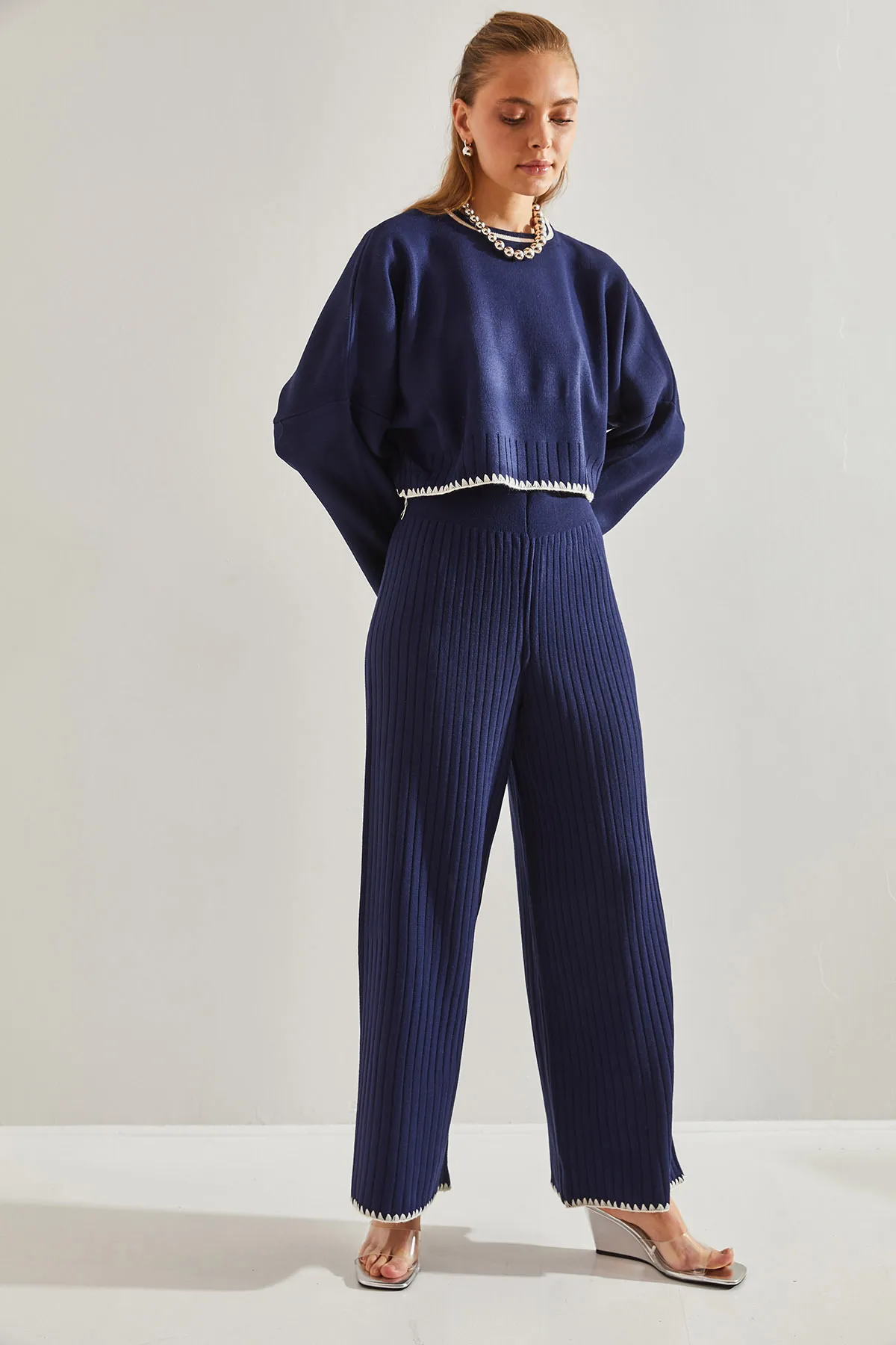 Bianco Lucci  Damen-Strickober- und -Unterteil-Set