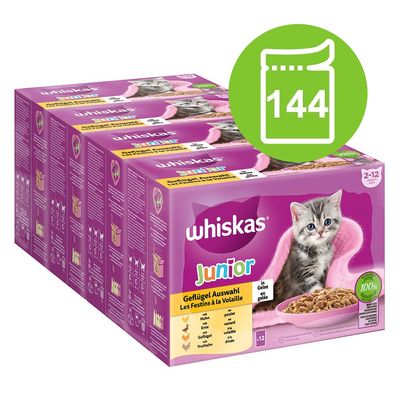 Jumbopack Whiskas Junior Frischebeutel 144 x 85 g