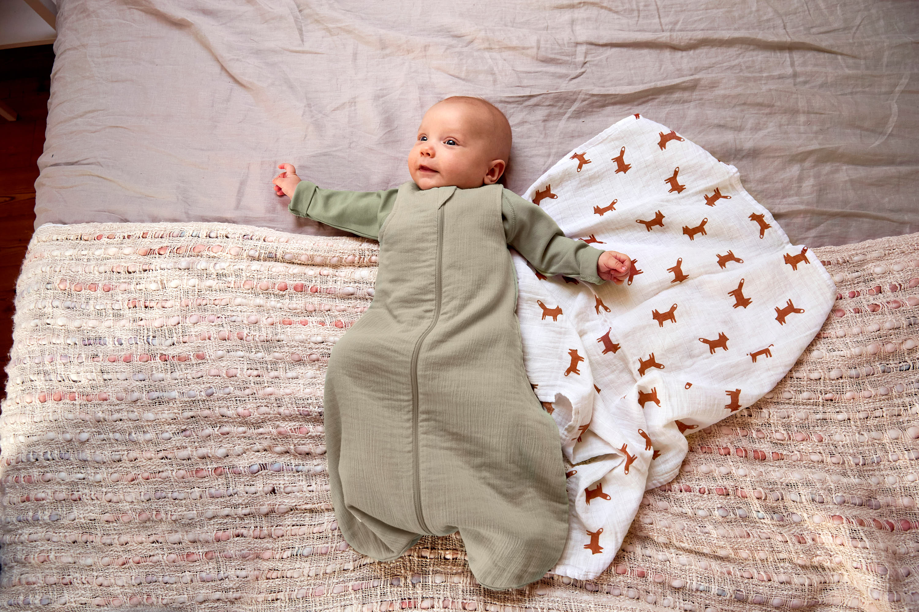 Baby Sommerschlafsack Tog 1 - Bio Baumwolle, Oliv