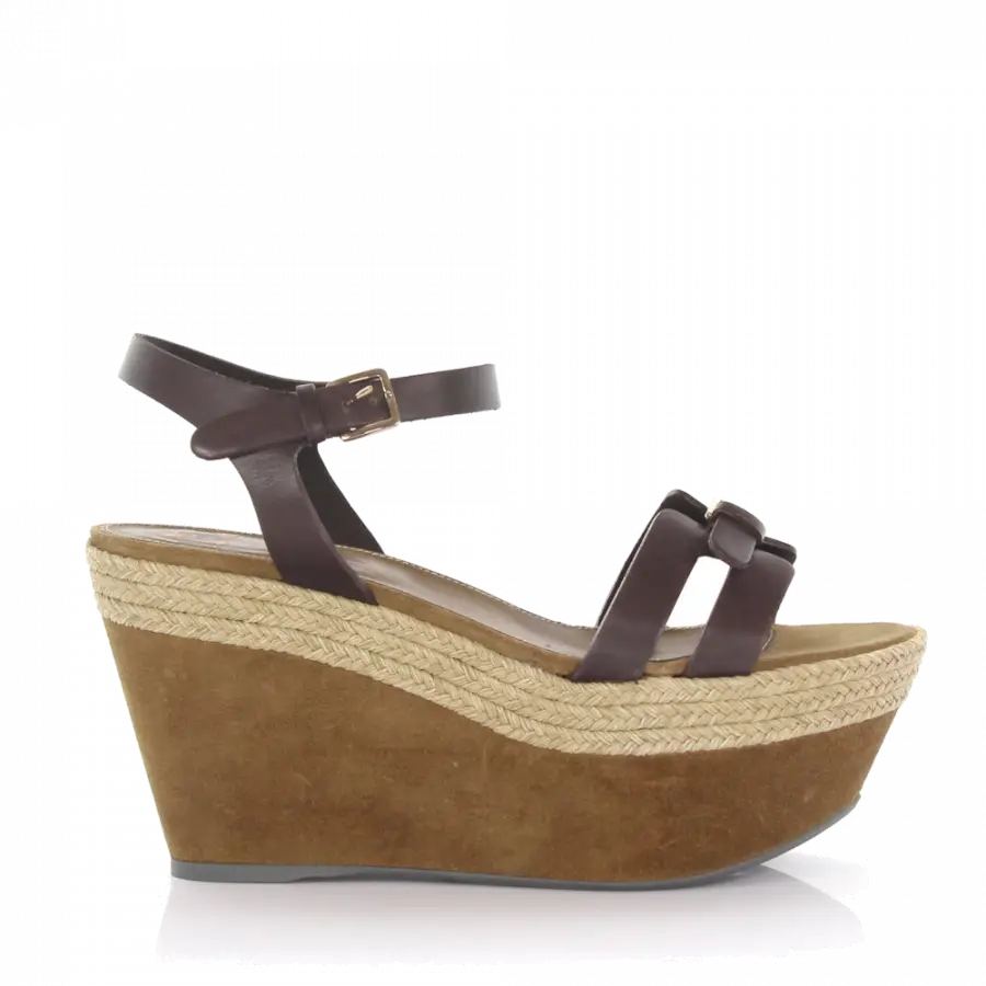 Sergio Rossi - Keilsandalen Plateau Leder braun - braun