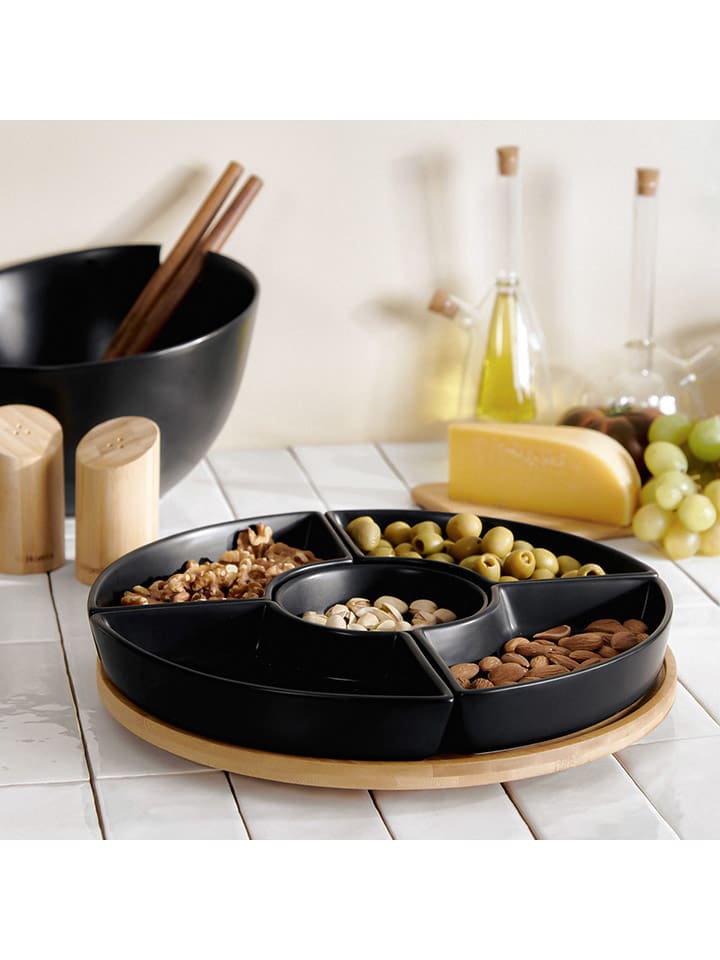 Homla 6tlg. Servierset ''Fincan'' in Hellbraun/ Schwarz - Ø 30 cm günstig kaufen onesize