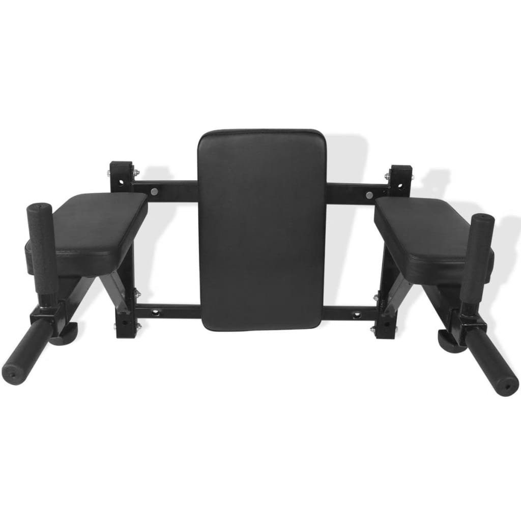 vidaXL Kraftstation Fitness-Dipstation zur Wandmontage Schwarz