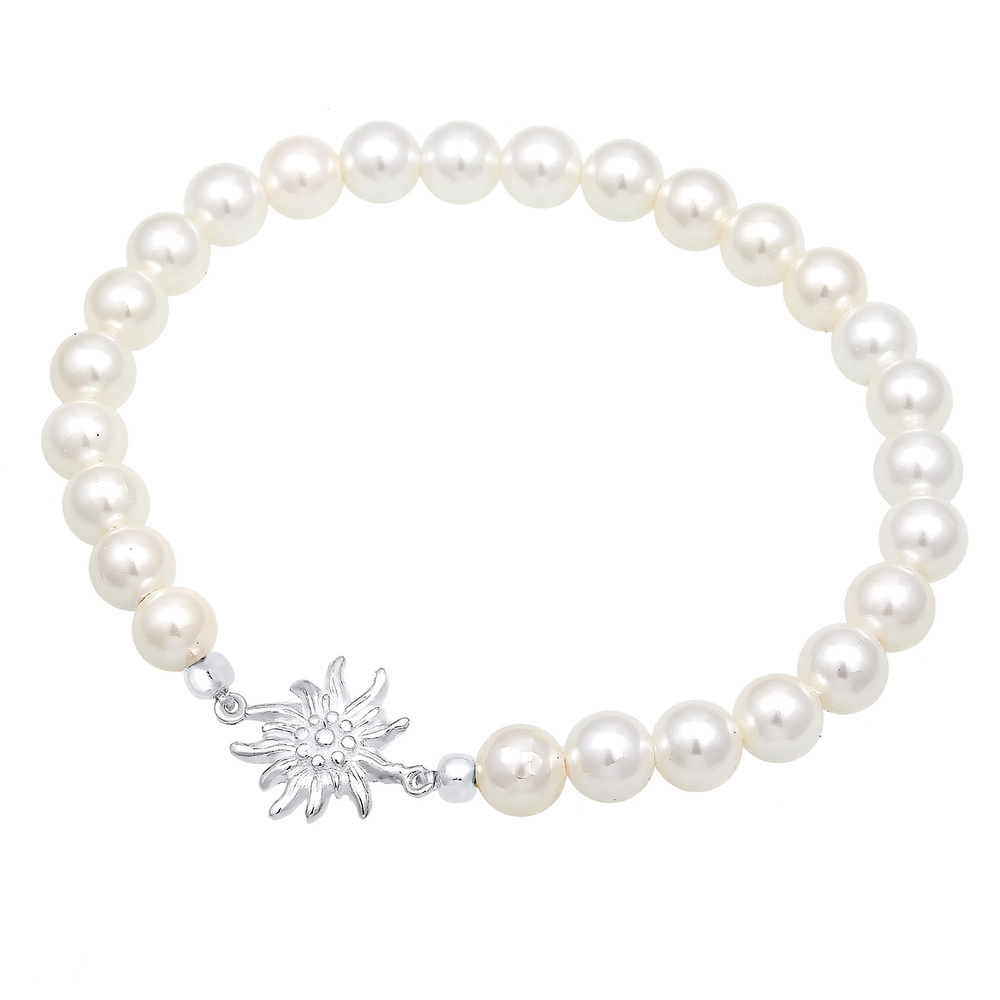 Elli Elli Bracelet Edelwei traditionel Perles de Coquillage Bracelet Femme  (925/1000) Bracelet
