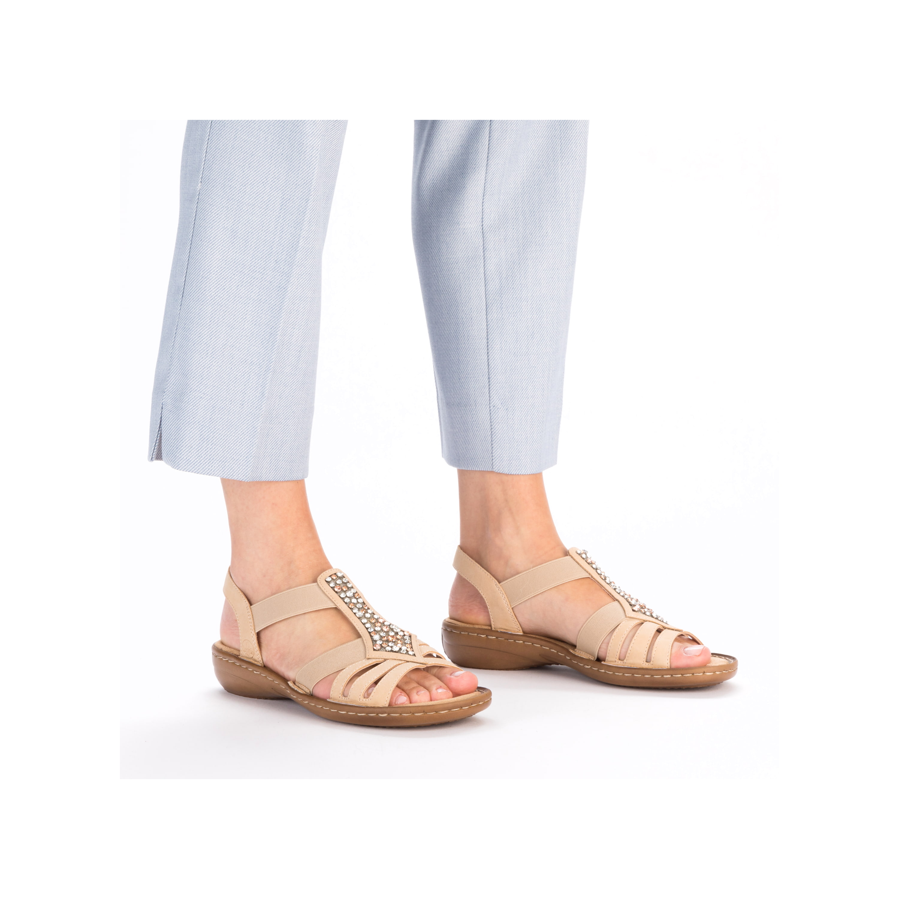 Rieker Damen Riemchensandalen hellbraun
