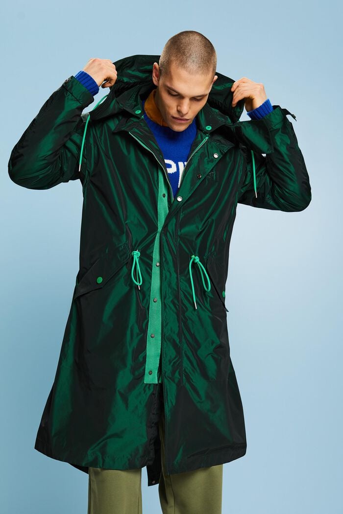 Zipp-Off-Parka in Metallic-Optik