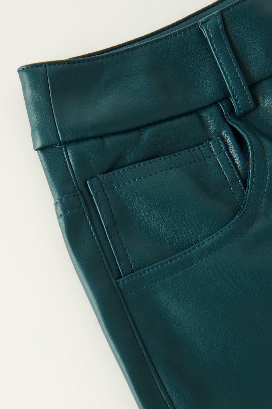 Straight pu trousers