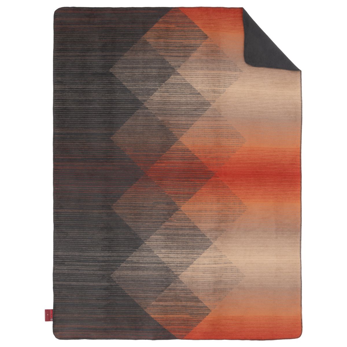 Jacquard Decke Luena Anthrazit-Orange 150 x 200 cm