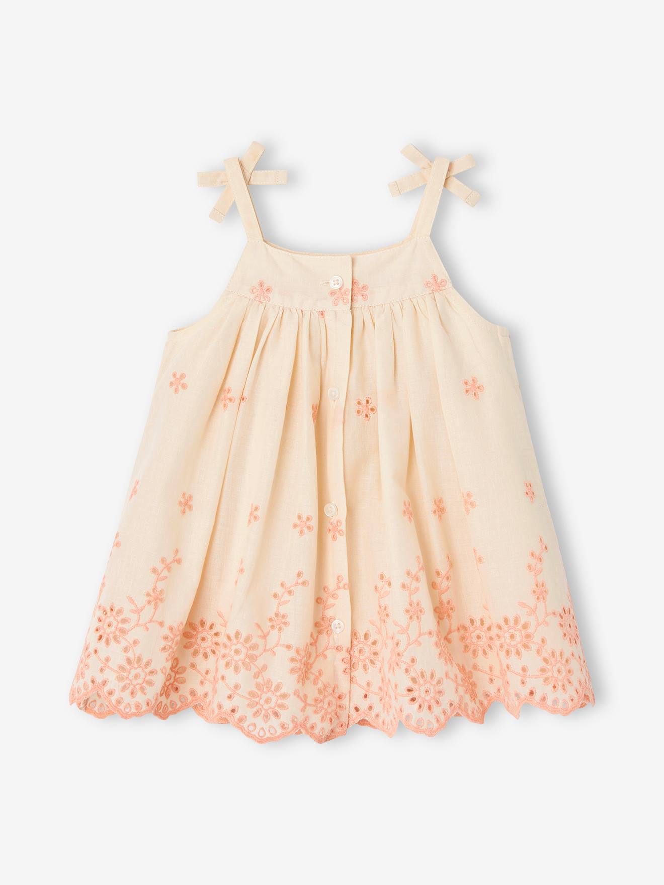 Vertbaudet Mädchen Baby-Set: Kleid & Haarband - wollweiß