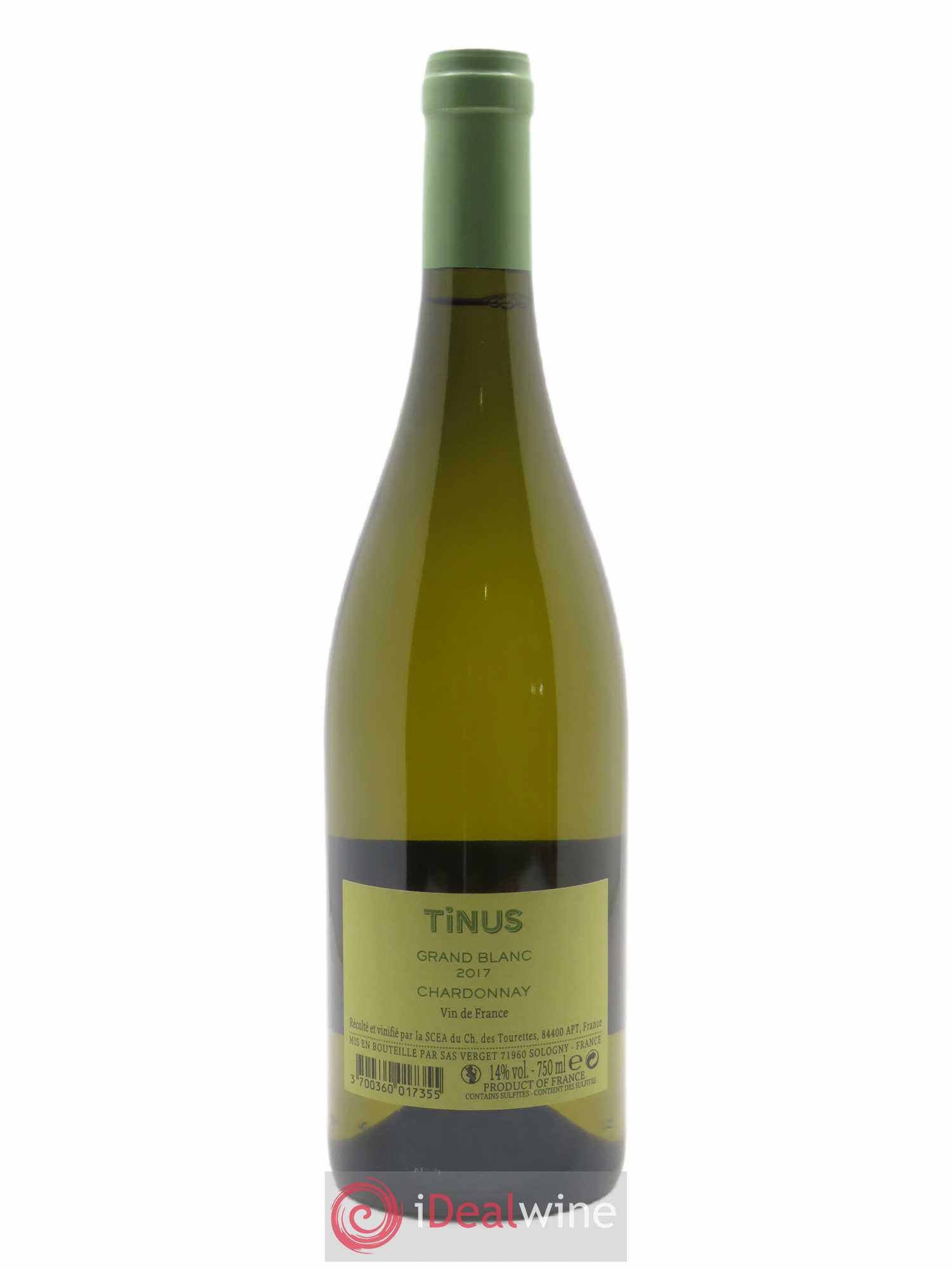 Vin de France Château des Tourettes Blanc Chardonnay Jean-Marie Guffens  2017 - Lot de 1 Bouteille