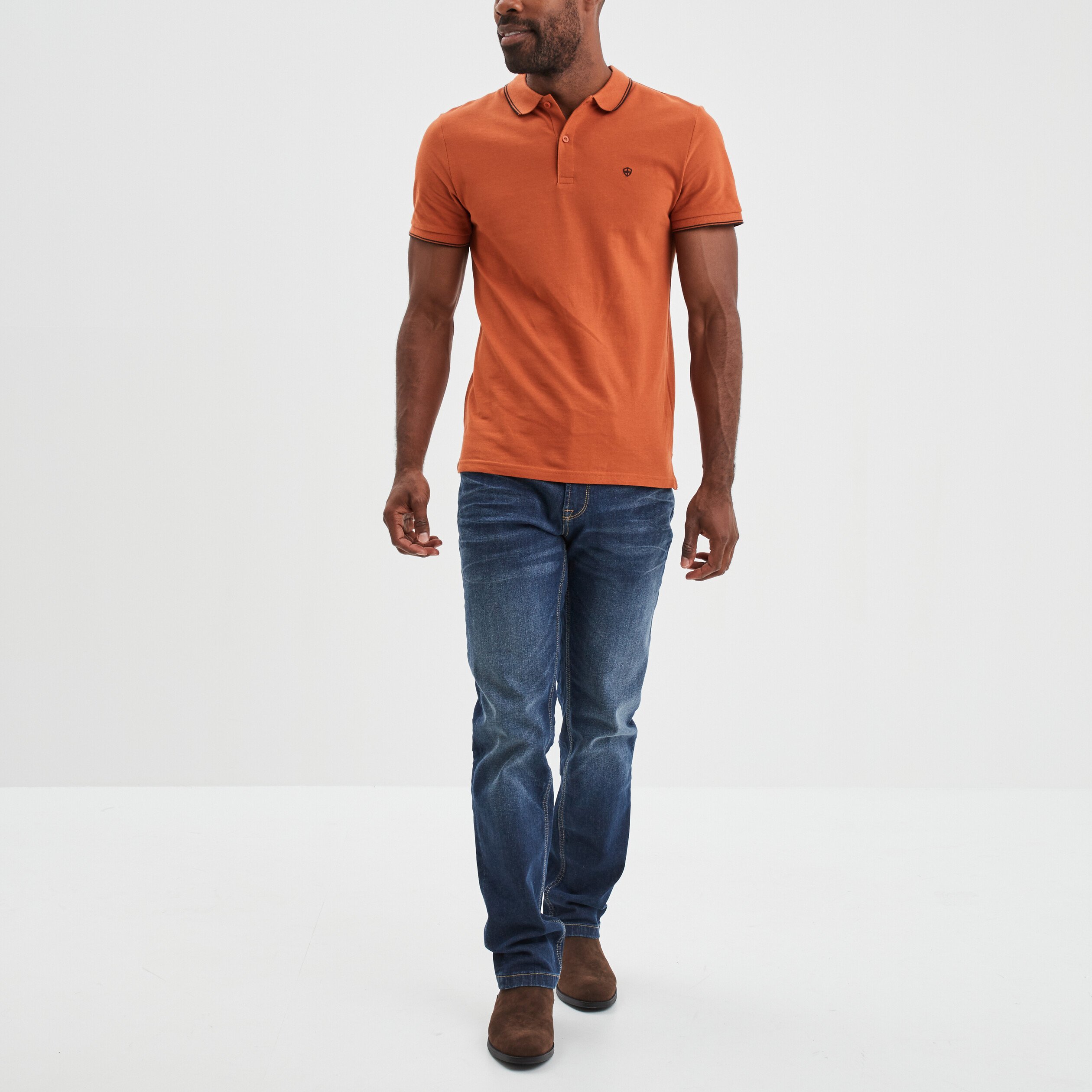Jeans regular stretch 5 poches Creeks denim stone homme | La Halle
