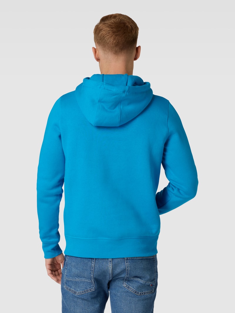 Hoodie mit Label-Stitching in aqua blau