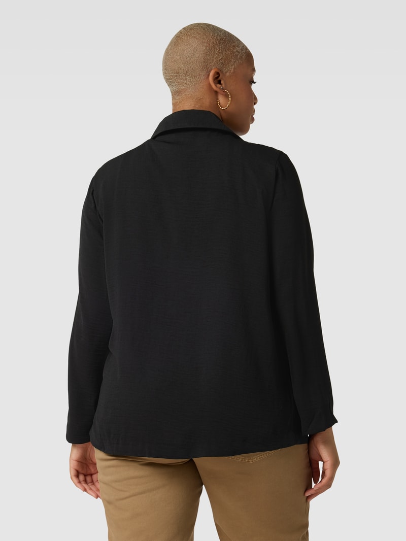 PLUS SIZE Blazer mit Reverskragen Modell 'KIA' in schwarz
