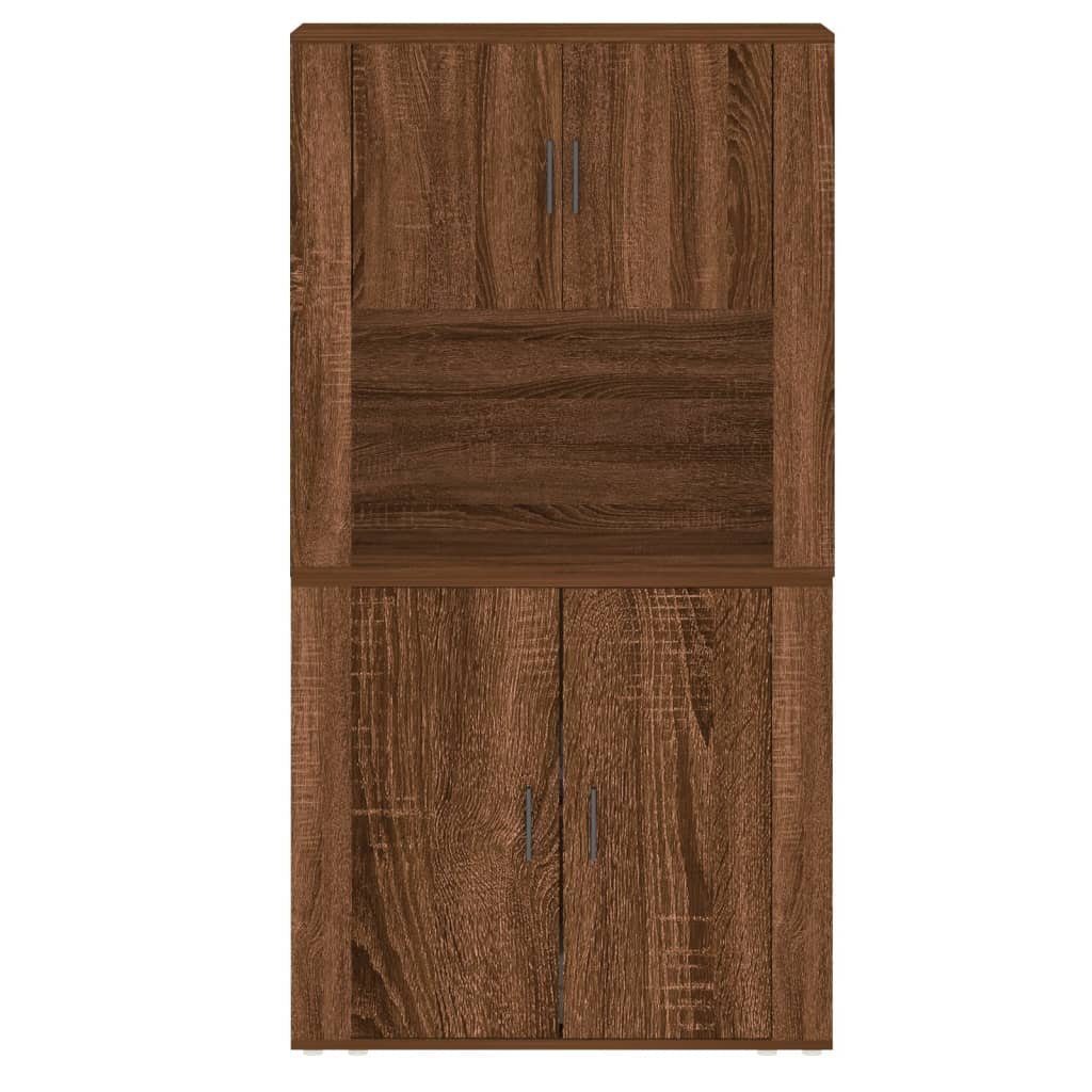 vidaXL Sideboard Highboard Braun Eichen-Optik Holzwerkstoff (2 St)