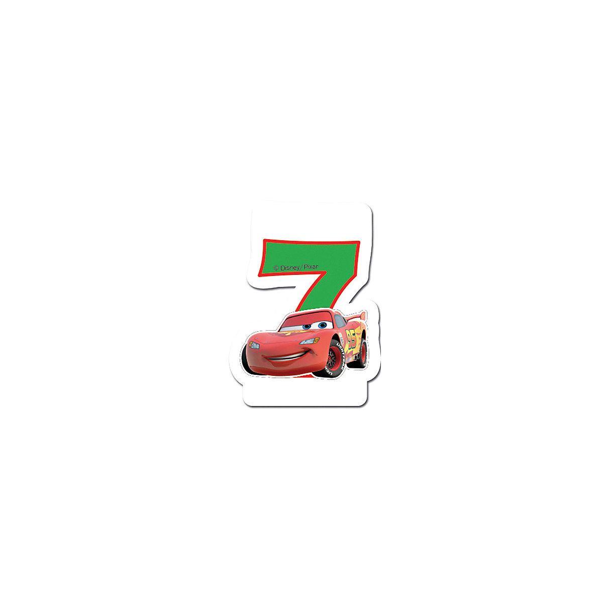 Kuchenkerze Zahl 7   Cars Neon