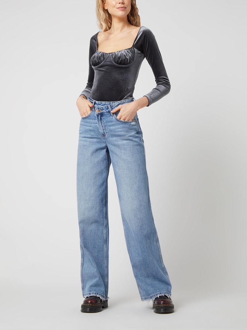 Body aus Samt Modell 'Carol' in mittelgrau