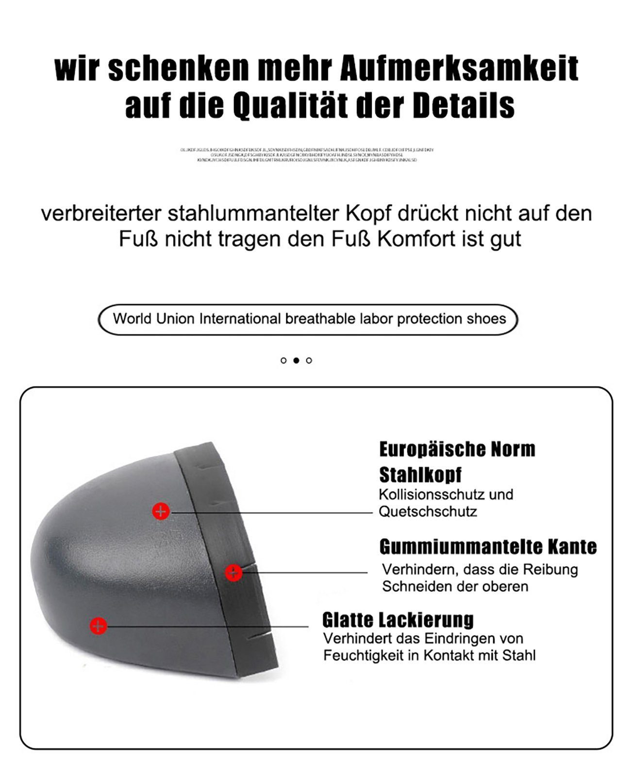 pochento Unzerbrechliche Stahlkappen-Arbeitsschuhe für Männer und Frauen Sicherheitsschuh (Indoor und Outdoor, sportlich, bequem, leicht, Atmungsaktiv Leichte und bequeme Sicherheitsschuhe) Anti-Smash, antistatisch, rutschhemmender, durchtrittsicher,
