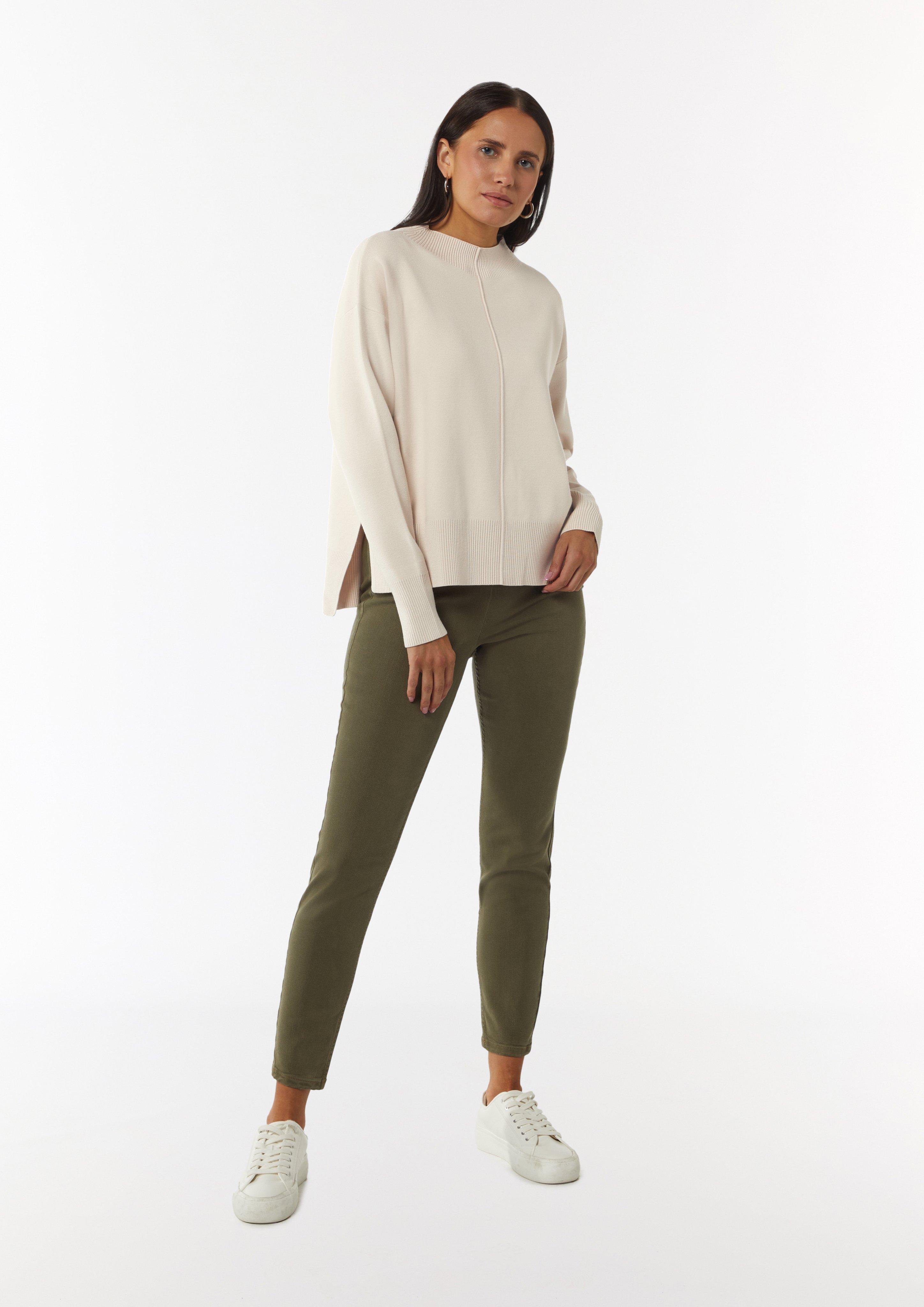 Strickpullover im Boxy-Schnitt - helles beige