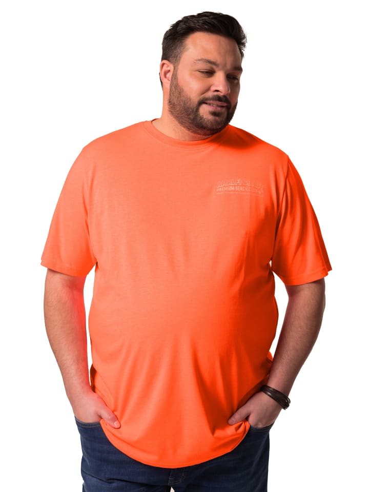 Men Plus Kurzarm T-Shirt in hibiskuspink günstig kaufen