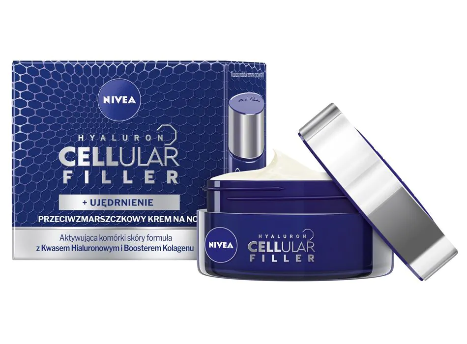 Nivea Hyaluron Cellular Filler noćna krema protiv bora za vidljivo učvršćivanje kože