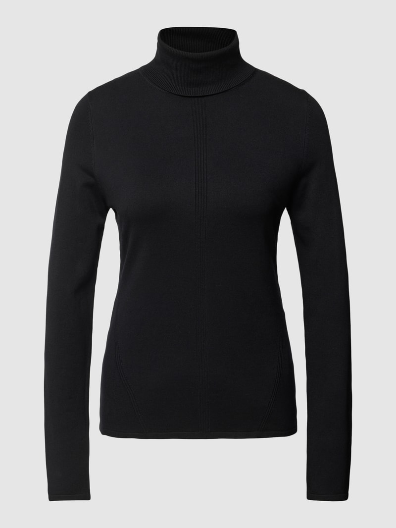 Strickpullover mit Rollkragen in schwarz