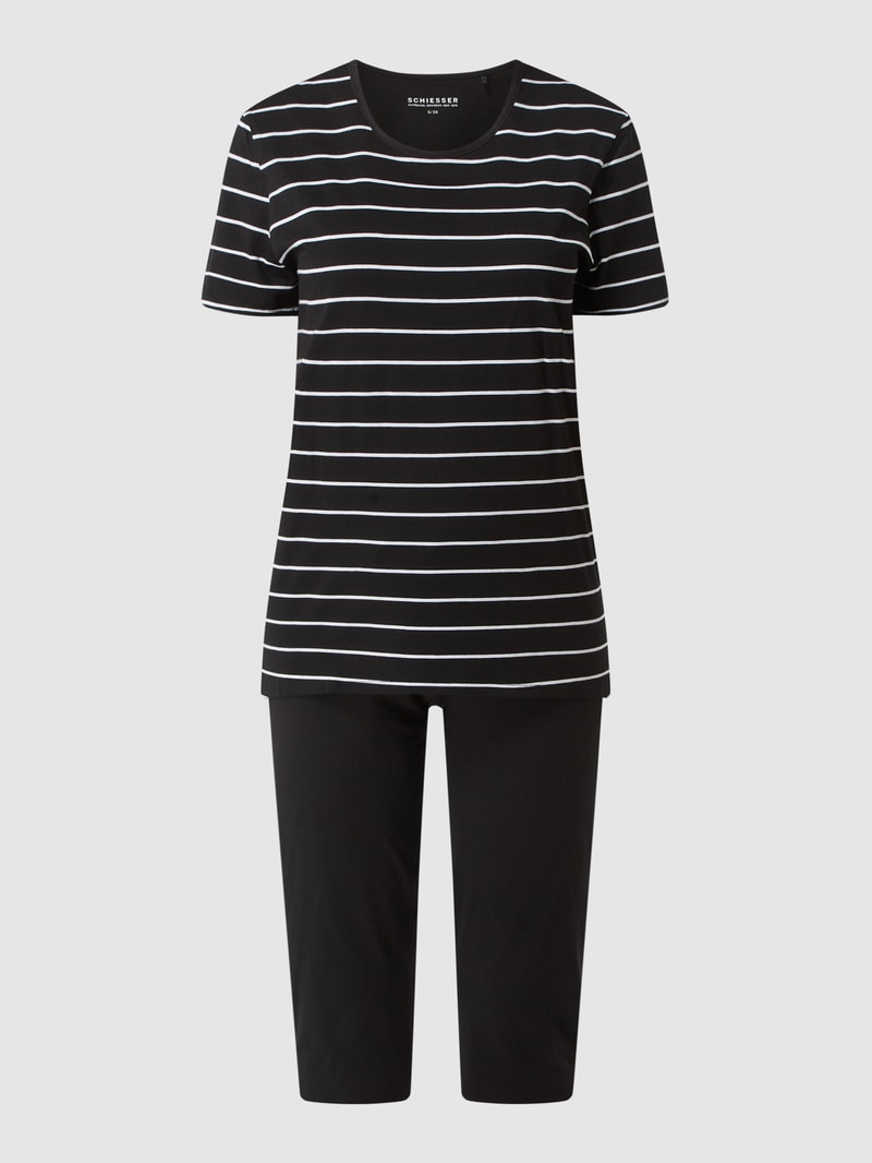 Pyjama mit Modal-Anteil in schwarz