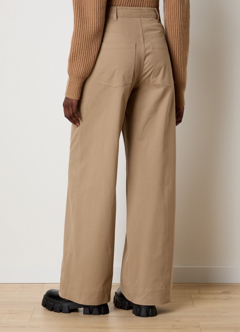 Pantaloni chino Moncler a vita alta e vestibilità ampia con tasche laterali