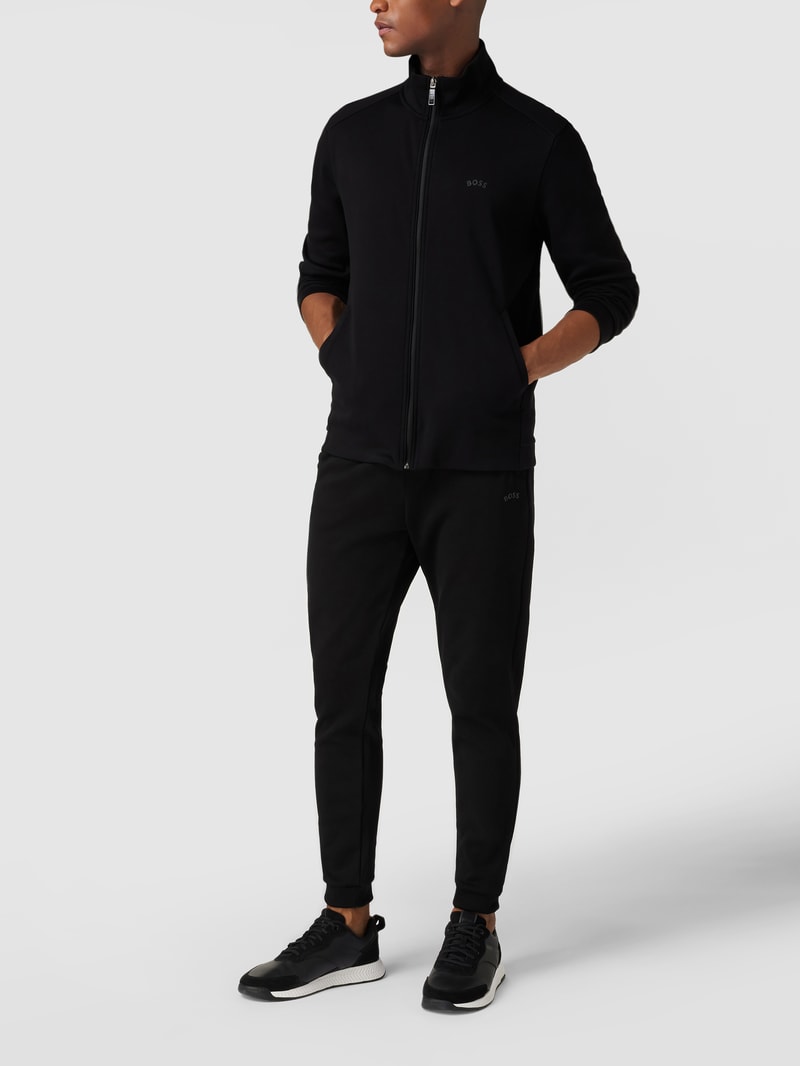 Sweathose mit feinem Strukturmuster in schwarz