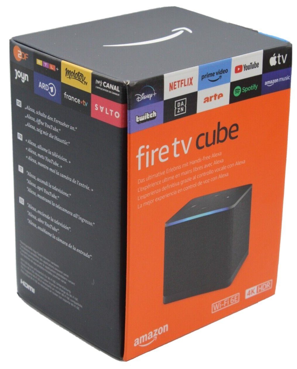 Amazon Streaming-Box Fire TV Cube 3. Generation, (Set, Amazon Alexa), Wi-Fi 6E, 4k Ultra HD, Netflix, Amazon Prime,..., Mikrofon-aus-Taste