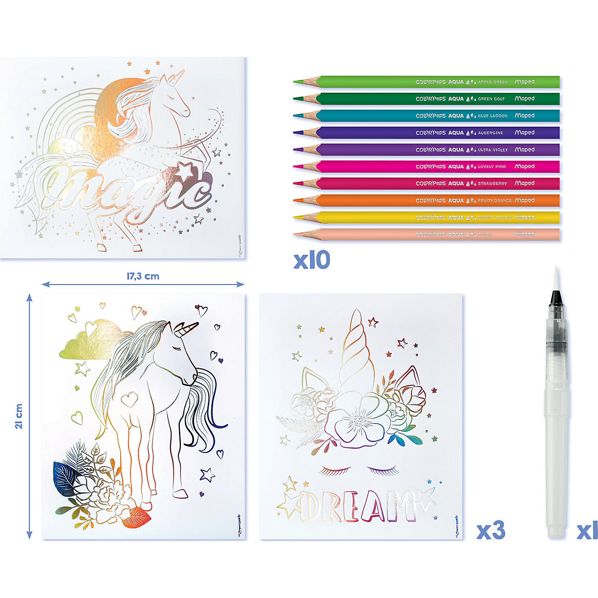 Ausmal-Set Aqua'Art - Einhorn