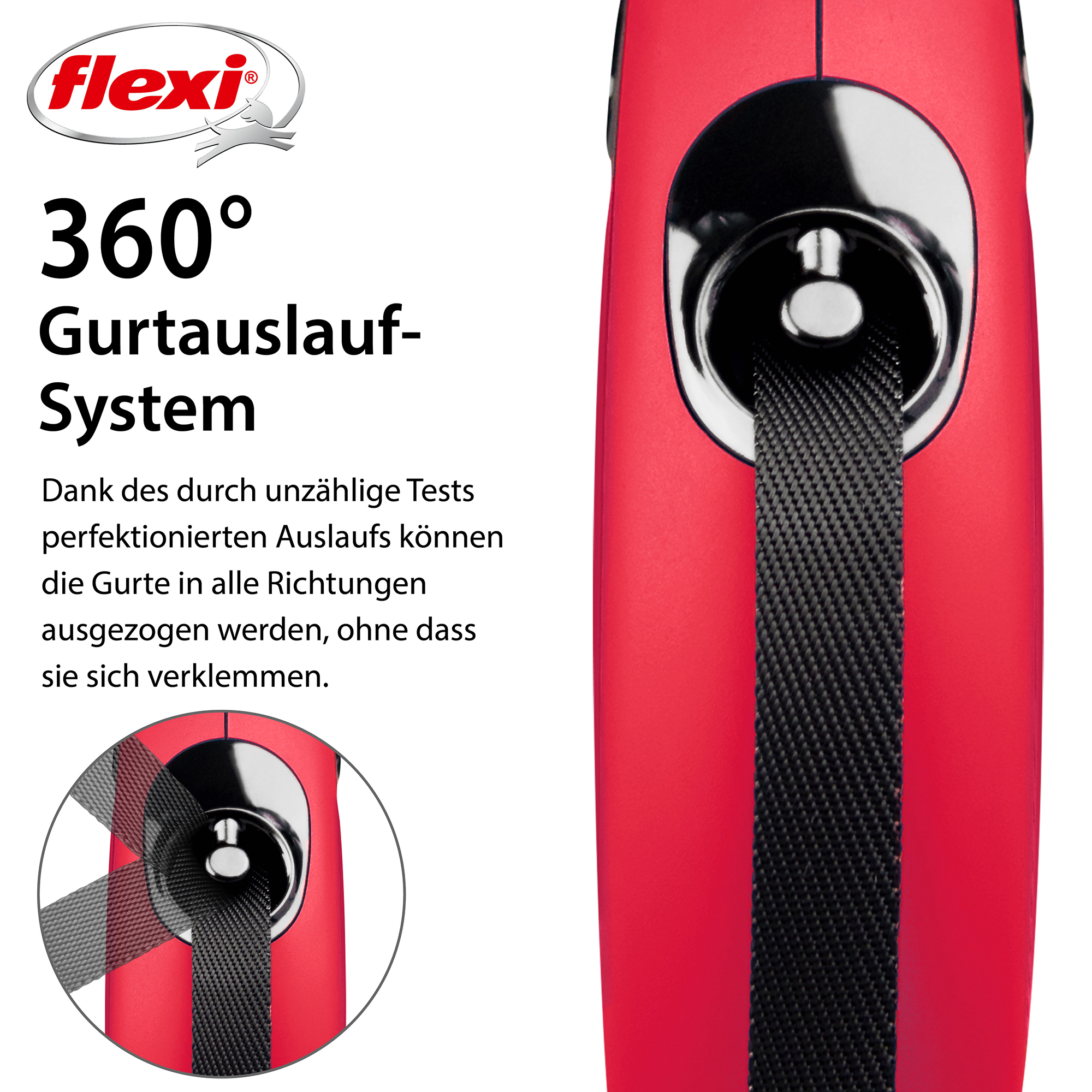 Flexi Hundeleinen Flexi New Classic Gurt rot M, 5 m, 25 kg